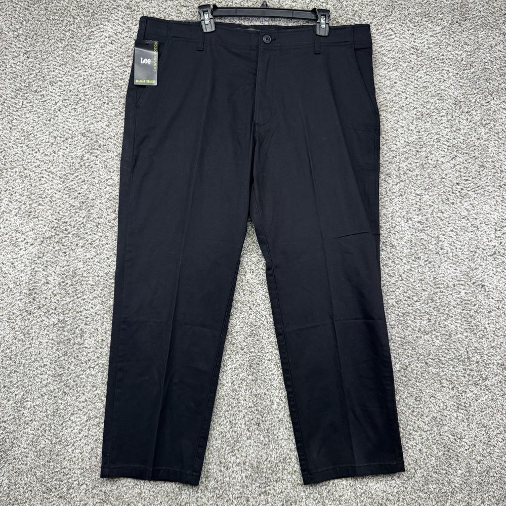 NEW Lee Extreme Motion Khaki Pants Men's 40x29 Black Regular Straight Stretch